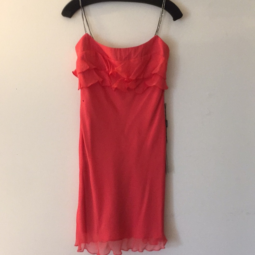 ABS by Allen Schwartz coral cocktail dress size 2